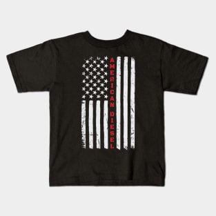 American Diesel Power Flag USA Kids T-Shirt